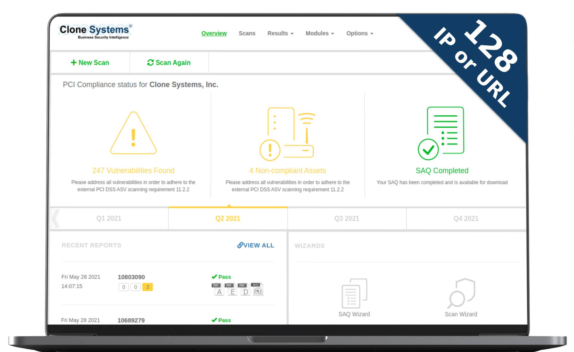 PCI Compliance Scanning Purchase 128 IP