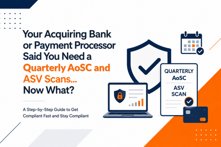 Your acquiring bank or payment processor said you need a quarterly AoSC and ASV scans… now what?